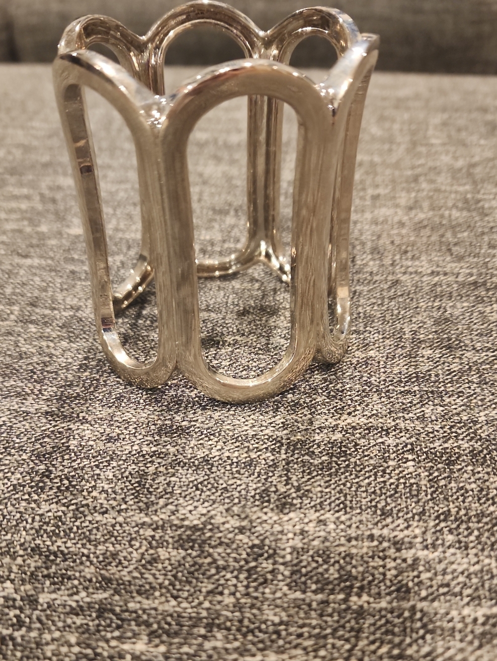 Silver Tone Hinge Bangle